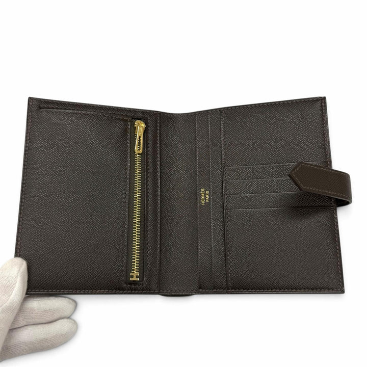 未使用品★HERMES エルメス ベアン コンパクト ベブラン ヴォーマダム ゴールド金具 二つ折り財布 K刻印 フランス製 レディース 箱付き