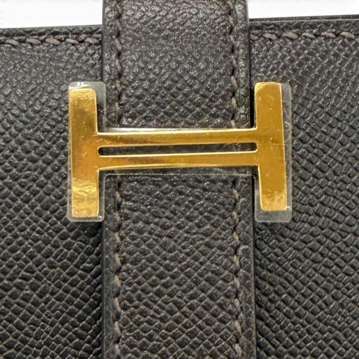 未使用品★HERMES エルメス ベアン コンパクト ベブラン ヴォーマダム ゴールド金具 二つ折り財布 K刻印 フランス製 レディース 箱付き