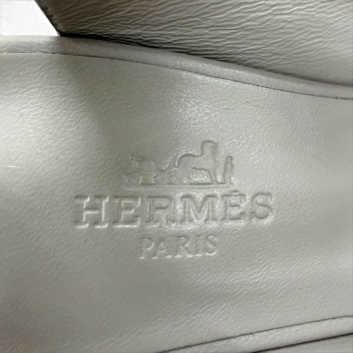 未使用品☆HERMES エルメス ラヴァー 80 シルバー金具 ケリーバックル レザー パンプス グレー IT 36.5 イタリア製 箱・保存袋付き
