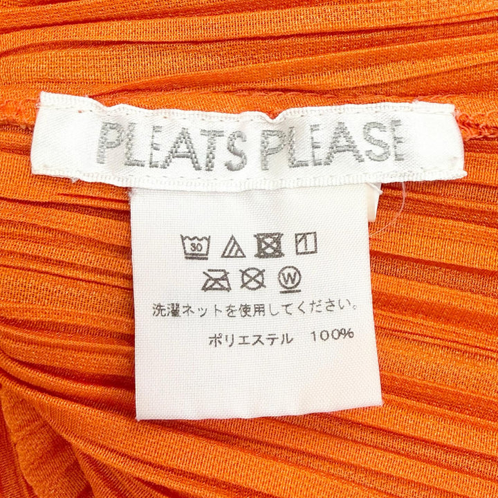 極美品△PLEATS PLEASE プリーツプリーズ イッセイミヤケ PP81-JE204 ロング ジレ ベスト オレンジ 3 日本製 正規品 レディース