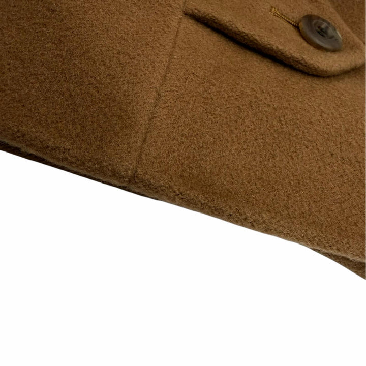 美品☆Burberrys バーバリー ヴィンテージ カシミヤ ウール ロゴボタン 比翼仕立て ロング丈 コート ブラウン 7 正規品 レディース