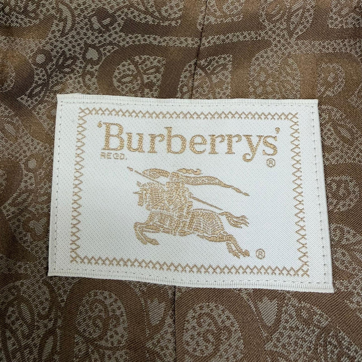美品☆Burberrys バーバリー ヴィンテージ カシミヤ ウール ロゴボタン 比翼仕立て ロング丈 コート ブラウン 7 正規品 レディース