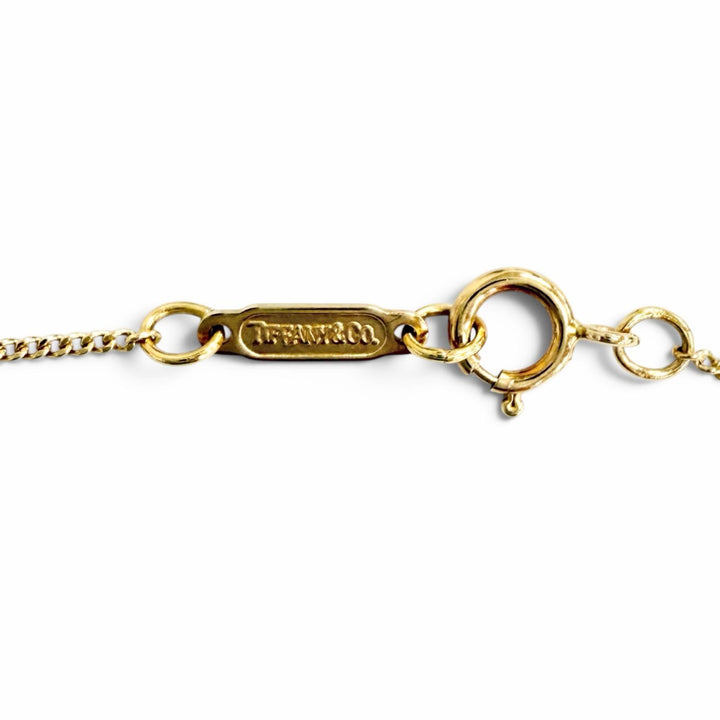 極美品△TIFFANY&amp;Co. ティファニー ヴィンテージ クロスリボンモチーフ ネックレス アクセサリー 750(YG) K18 イエローゴール 重量4.7g