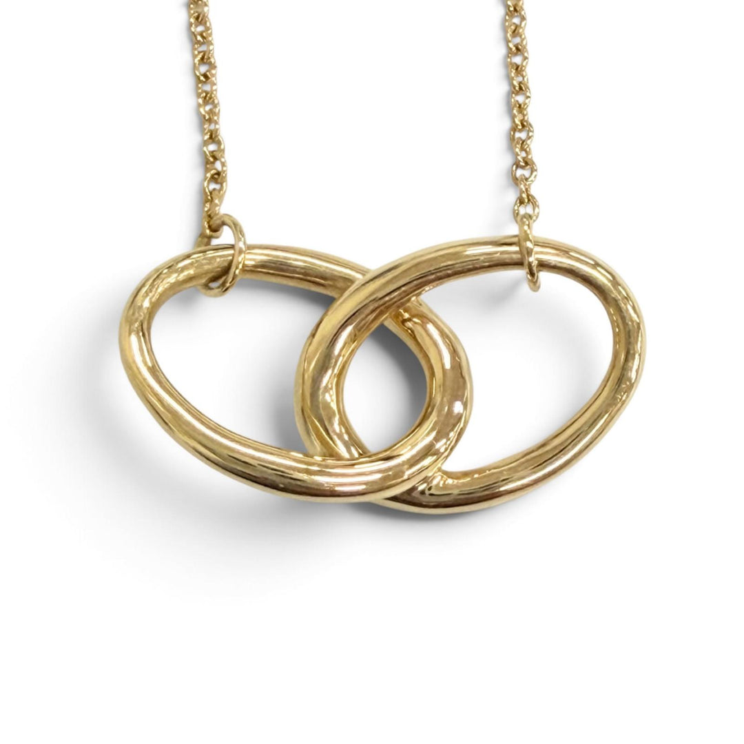 極美品△TIFFANY&amp;Co. ティファニー エルサペレッティ ダブルループ ネックレス アクセサリー 750(YG) K18 イエローゴール 重量3.7g