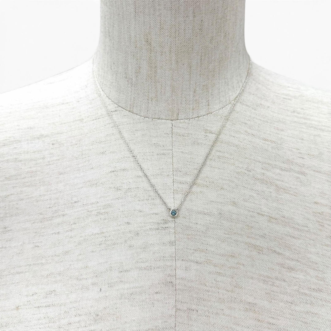 美品★ティファニー エルサペレッティ カラー バイ ザ ヤード アクアマリン ペンダント AG925 枠込直径4.6mm 重量1.6g 箱・保存袋付