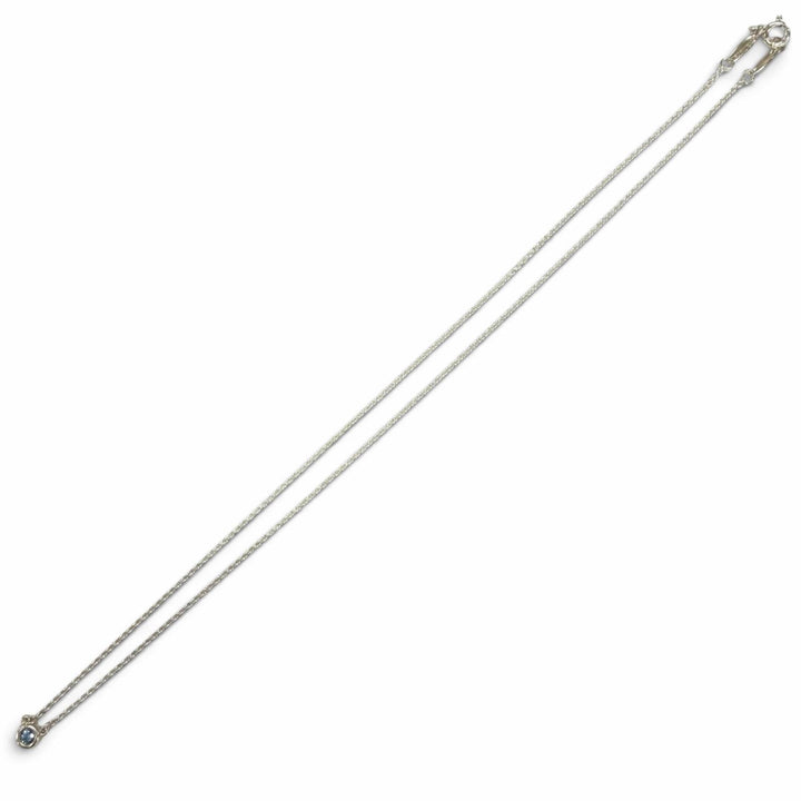 美品★ティファニー エルサペレッティ カラー バイ ザ ヤード アクアマリン ペンダント AG925 枠込直径4.6mm 重量1.6g 箱・保存袋付