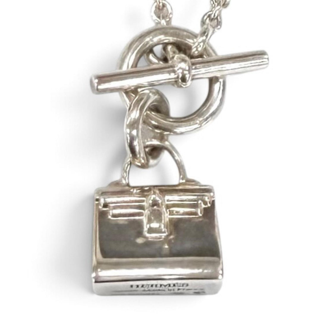 良品★HERMES エルメス アミュレット ケリー AG925 ネックレス ペンダント アクセサリー シルバー フランス製 重量13.0g レディース