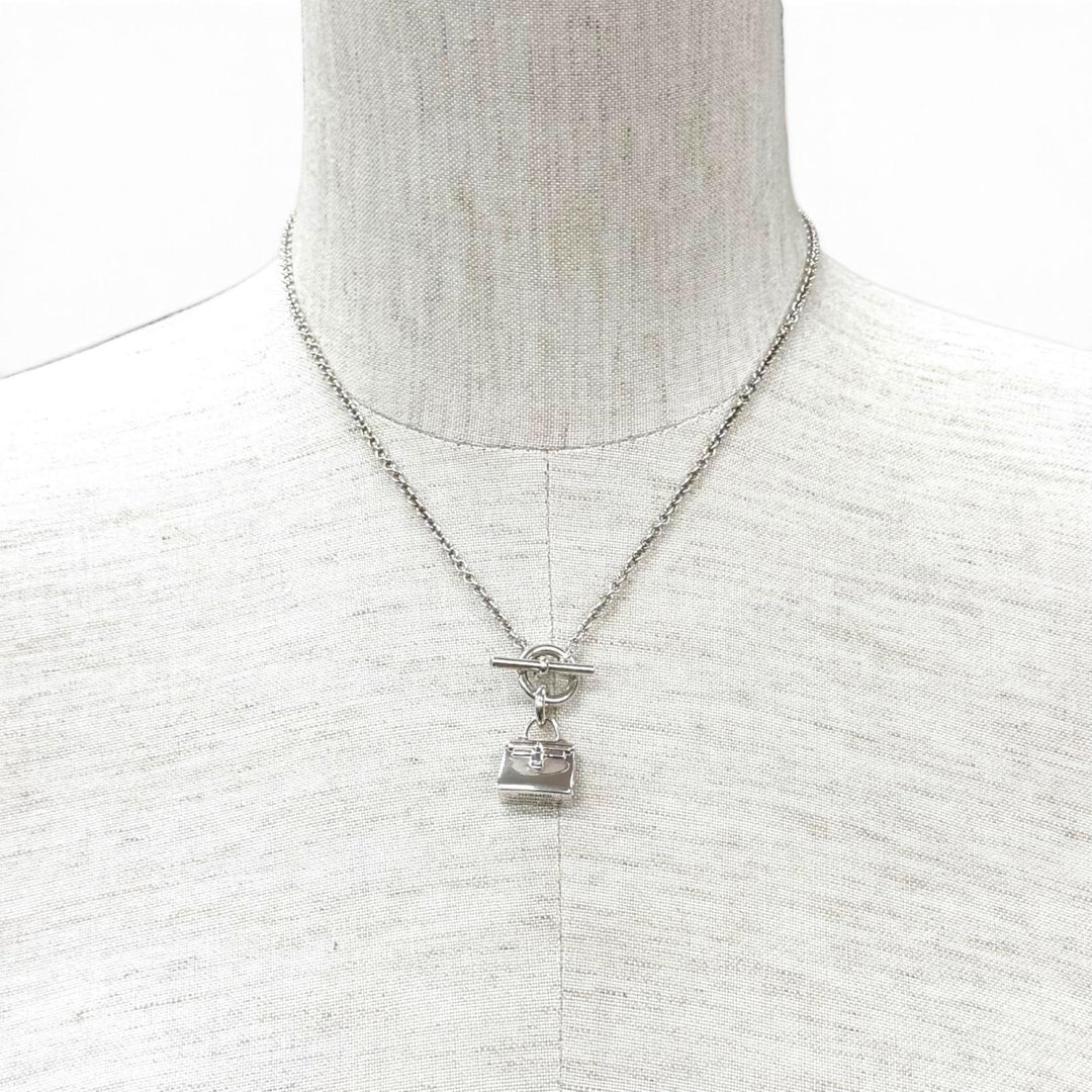 良品★HERMES エルメス アミュレット ケリー AG925 ネックレス ペンダント アクセサリー シルバー フランス製 重量13.0g レディース