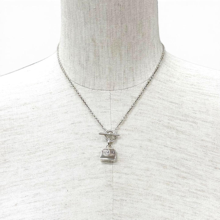 良品★HERMES エルメス アミュレット ケリー AG925 ネックレス ペンダント アクセサリー シルバー フランス製 重量13.0g レディース