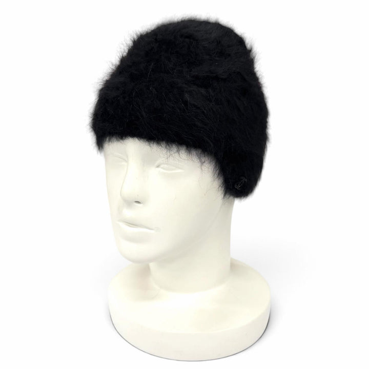 未使用品★CHANEL シャネル ヴィンテージ 02A P19735 アンゴラ100％ ラインストーン ココマーク ニット帽 ニットキャップ 2 保存袋付き