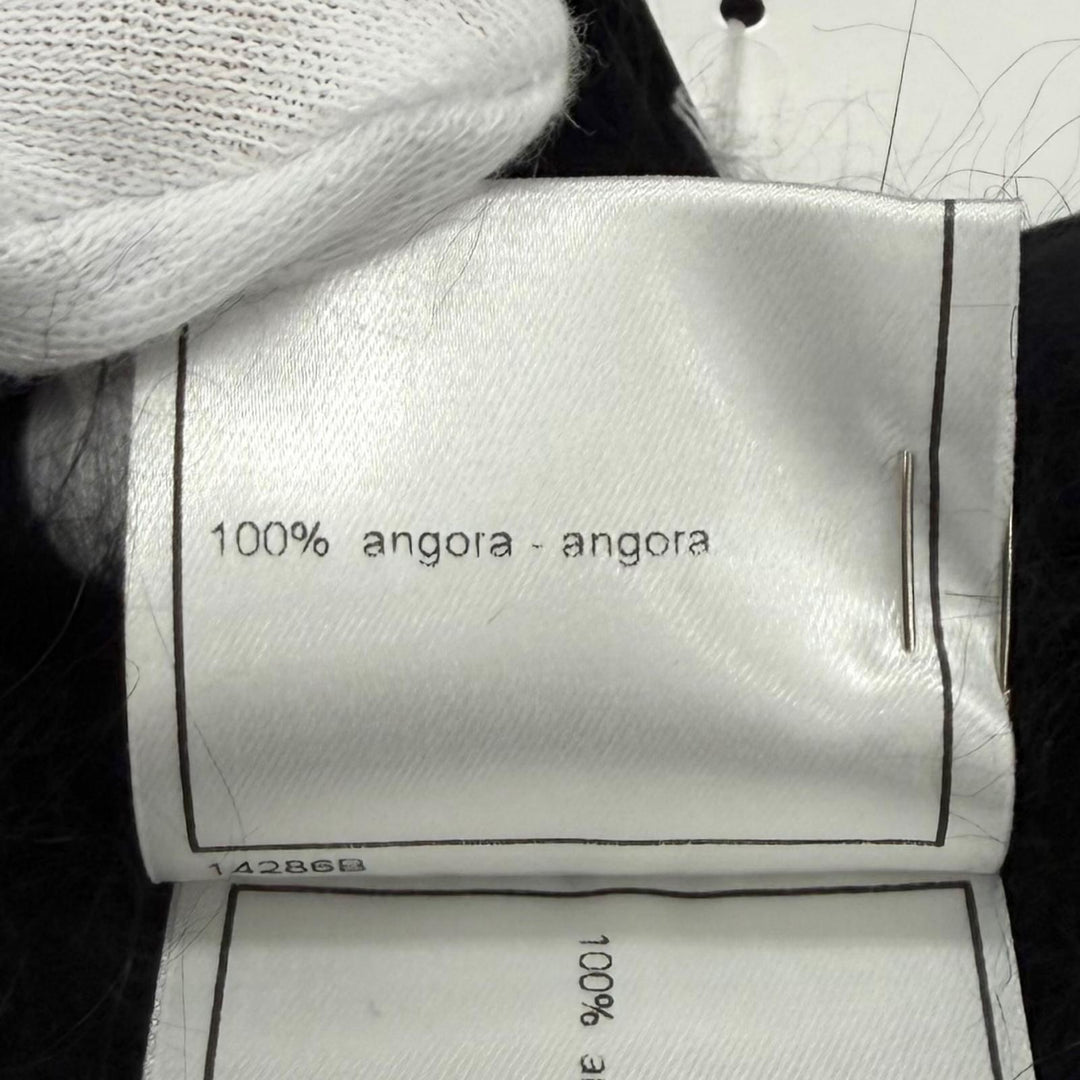 未使用品★CHANEL シャネル ヴィンテージ 02A P19735 アンゴラ100％ ラインストーン ココマーク ニット帽 ニットキャップ 2 保存袋付き