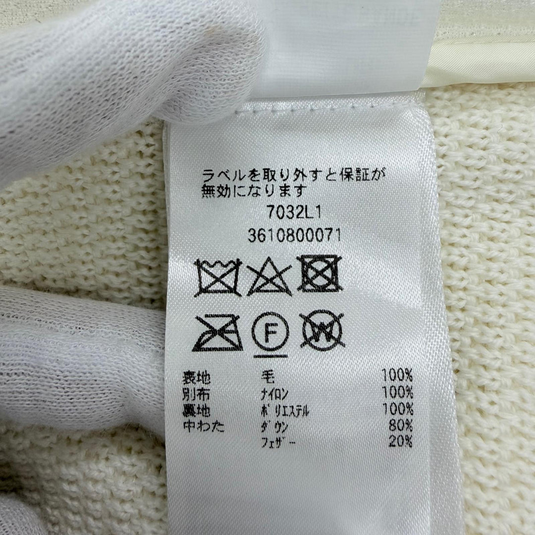 極美品☆CANADA GOOSE カナダグース 7032L1 ロゴワッペン キルティング ニット切替 ダウンジャケット アイボリー S カナダグースジャパン