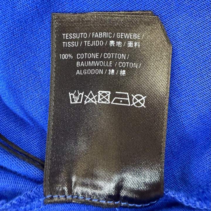 未使用品▼BALENCIAGA バレンシアガ 612966 NEWS Logo Tee コットン ロゴプリント クルーネック 半袖Ｔシャツ ブルー XS 正規品 メンズ