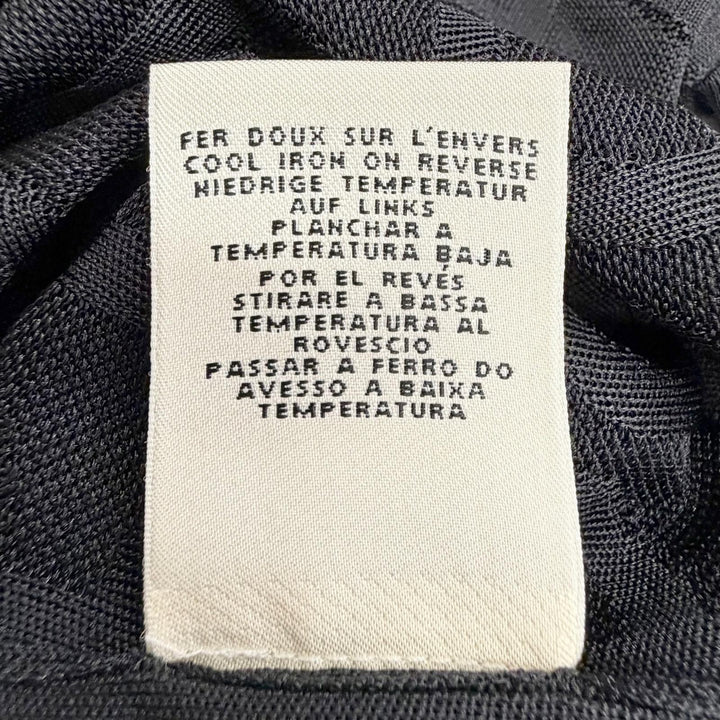 極美品△HERMES エルメス シルク100% シェーヌダンクルデザイン 総柄 半袖ニット トップス ブラック IT 40 イタリア製 レディース