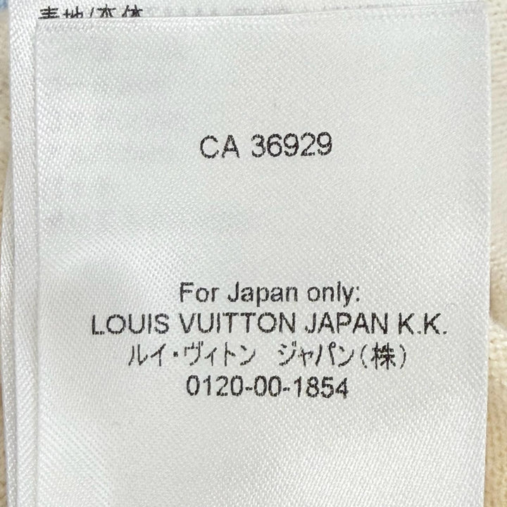 未使用品△LOUIS VUITTON ルイヴィトン 24AW ウール ロゴワッペン 長袖 ニットトップス ブルー アイボリー ネイビー L イタリア製 正規品