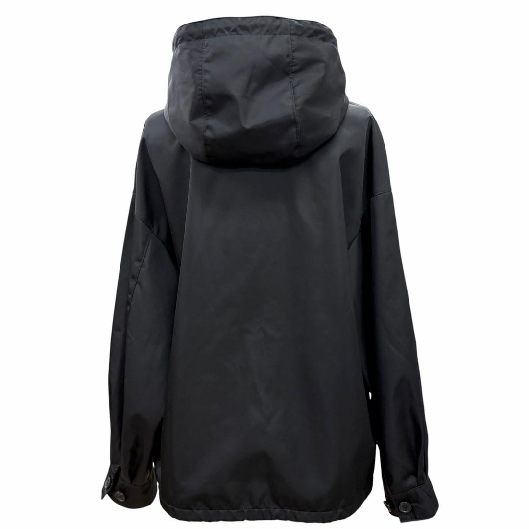 極美品△PRADA プラダ 2024年 292102 トライアングルロゴプレート Re Nylon リナイロン ブルゾン ジャケット ブラック IT 36 伊製 正規品