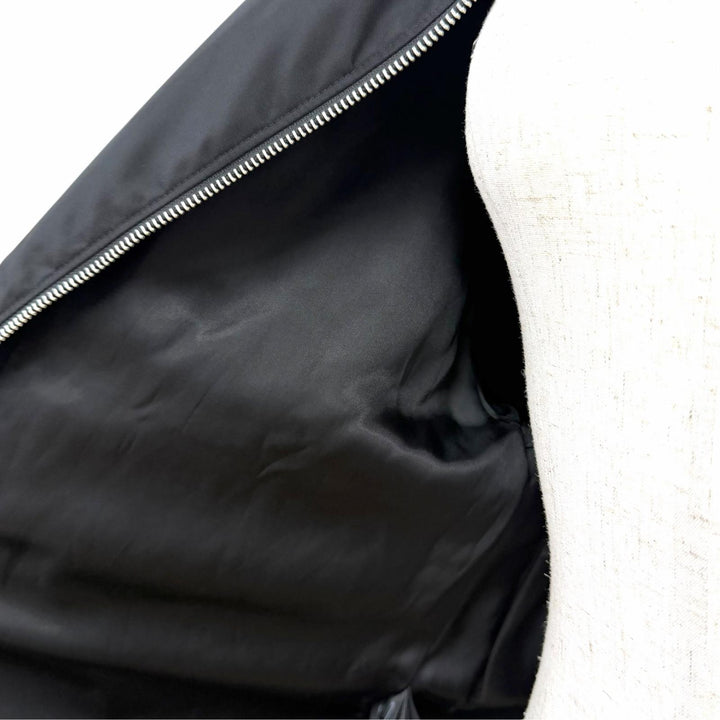 極美品△PRADA プラダ 2024年 292102 トライアングルロゴプレート Re Nylon リナイロン ブルゾン ジャケット ブラック IT 36 伊製 正規品