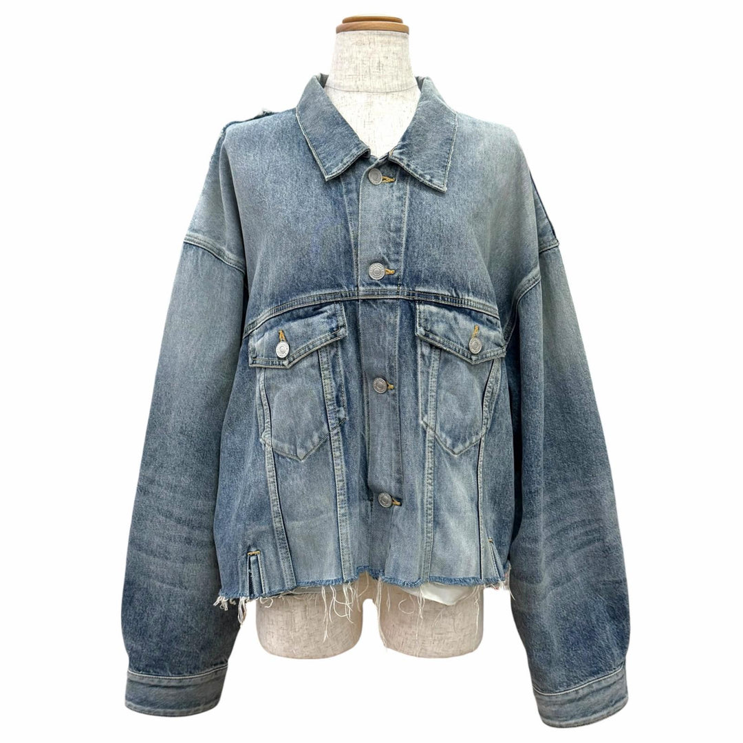 極美品△BALENCIAGA バレンシアガ 23SS 704527 Deconstructed Panelled Denim Jacke カットオフ USED加工 デニムジャケット 正規品 1