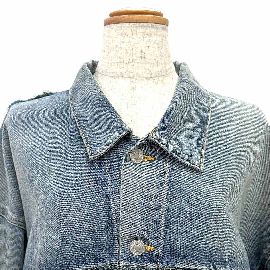 極美品△BALENCIAGA バレンシアガ 23SS 704527 Deconstructed Panelled Denim Jacke カットオフ USED加工 デニムジャケット 正規品 1