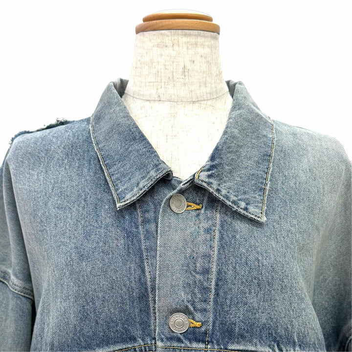 極美品△BALENCIAGA バレンシアガ 23SS 704527 Deconstructed Panelled Denim Jacke カットオフ USED加工 デニムジャケット 正規品 1