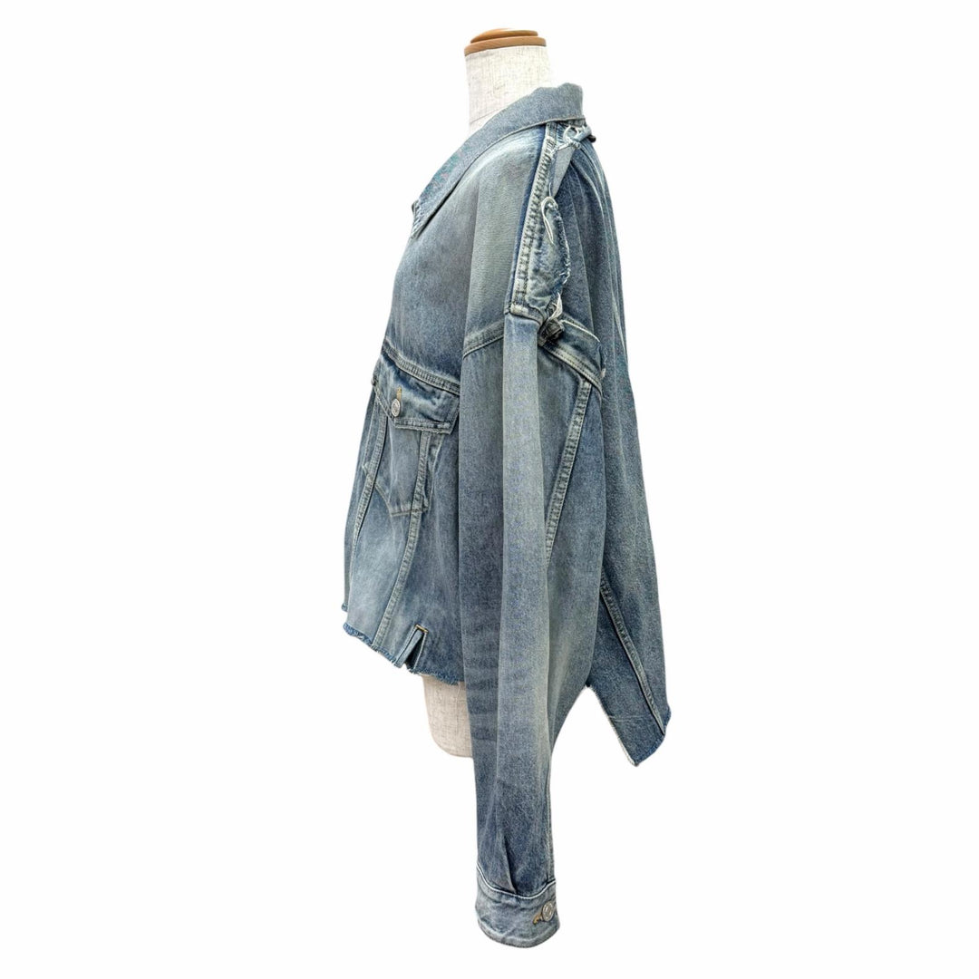 極美品△BALENCIAGA バレンシアガ 23SS 704527 Deconstructed Panelled Denim Jacke カットオフ USED加工 デニムジャケット 正規品 1
