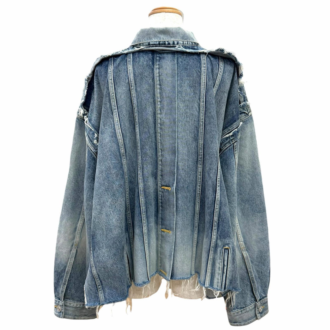 極美品△BALENCIAGA バレンシアガ 23SS 704527 Deconstructed Panelled Denim Jacke カットオフ USED加工 デニムジャケット 正規品 1