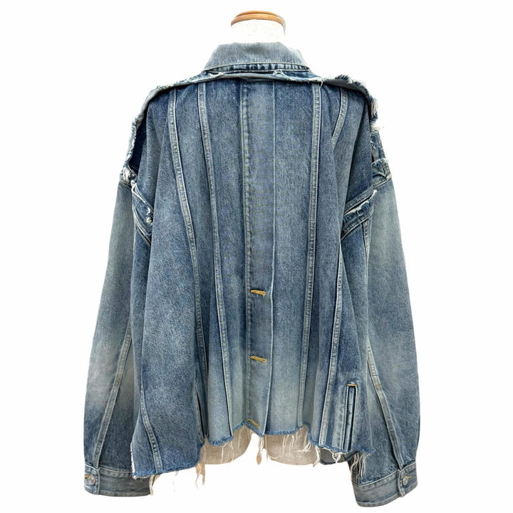 極美品△BALENCIAGA バレンシアガ 23SS 704527 Deconstructed Panelled Denim Jacke カットオフ USED加工 デニムジャケット 正規品 1