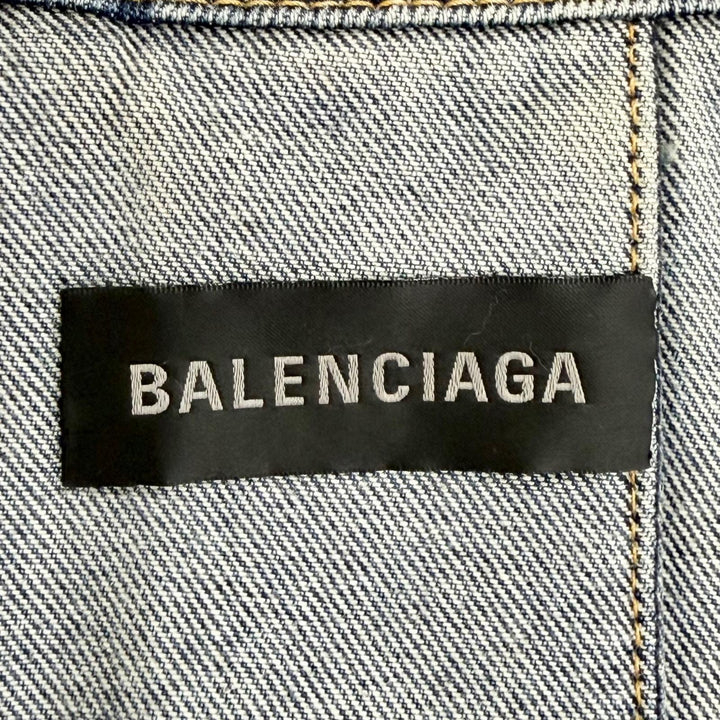 極美品△BALENCIAGA バレンシアガ 23SS 704527 Deconstructed Panelled Denim Jacke カットオフ USED加工 デニムジャケット 正規品 1