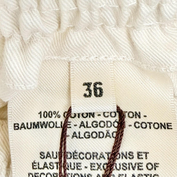 未使用品△HERMES エルメス 25SS 5E0342DD コットン100％ ハイウエスト スモック スカート ライトベージュ IT 36 伊製 正規品 レディース
