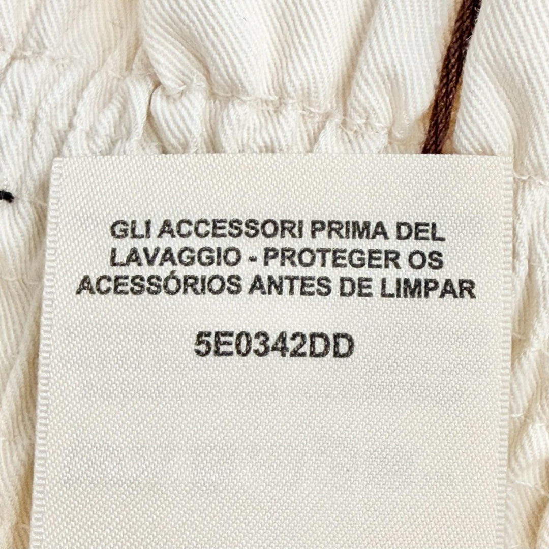 未使用品△HERMES エルメス 25SS 5E0342DD コットン100％ ハイウエスト スモック スカート ライトベージュ IT 36 伊製 正規品 レディース