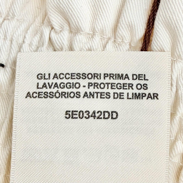 未使用品△HERMES エルメス 25SS 5E0342DD コットン100％ ハイウエスト スモック スカート ライトベージュ IT 36 伊製 正規品 レディース
