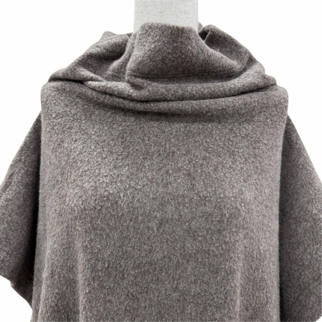 美品☆ISSEY MIYAKE イッセイミヤケ IM13JH230 ウール シルク混 ポンチョ ニット コート ワンピース ブラウン系 2 正規品 レディース