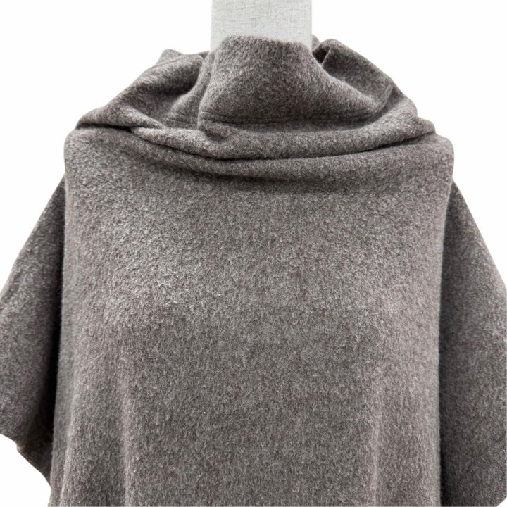 美品☆ISSEY MIYAKE イッセイミヤケ IM13JH230 ウール シルク混 ポンチョ ニット コート ワンピース ブラウン系 2 正規品 レディース