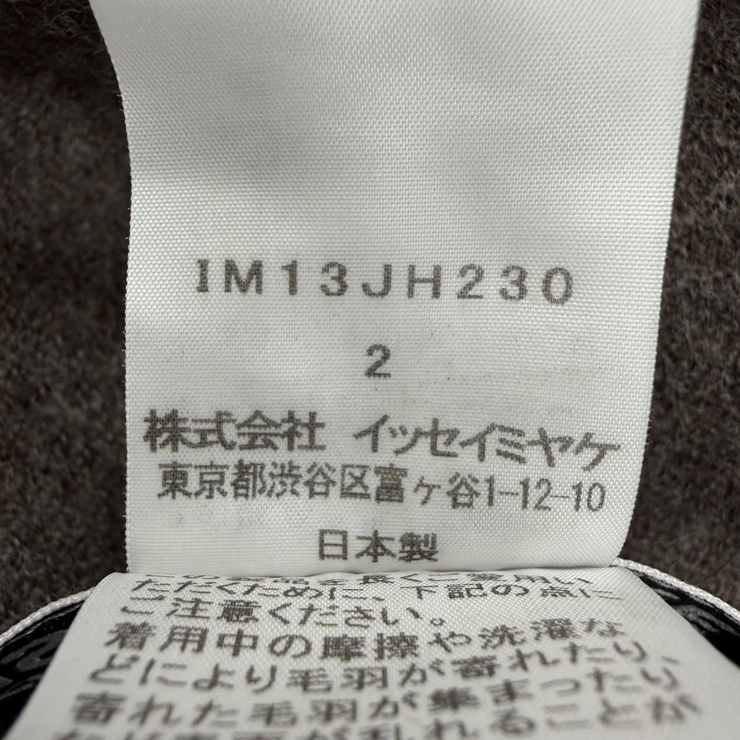 美品☆ISSEY MIYAKE イッセイミヤケ IM13JH230 ウール シルク混 ポンチョ ニット コート ワンピース ブラウン系 2 正規品 レディース