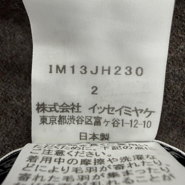 美品☆ISSEY MIYAKE イッセイミヤケ IM13JH230 ウール シルク混 ポンチョ ニット コート ワンピース ブラウン系 2 正規品 レディース