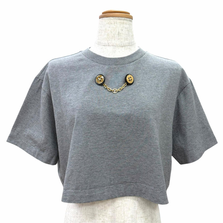 極美品△LOUIS VUITTON ルイヴィトン 26AW 1AJZE4 ノーティカル スカーフ クロップトップ コットンジャージー 半袖Ｔシャツ S 正規品