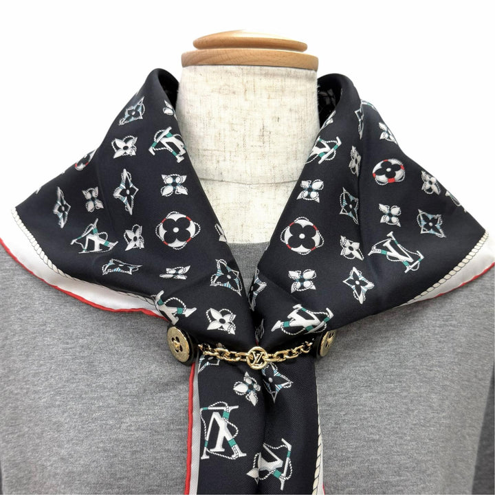 極美品△LOUIS VUITTON ルイヴィトン 26AW 1AJZE4 ノーティカル スカーフ クロップトップ コットンジャージー 半袖Ｔシャツ S 正規品