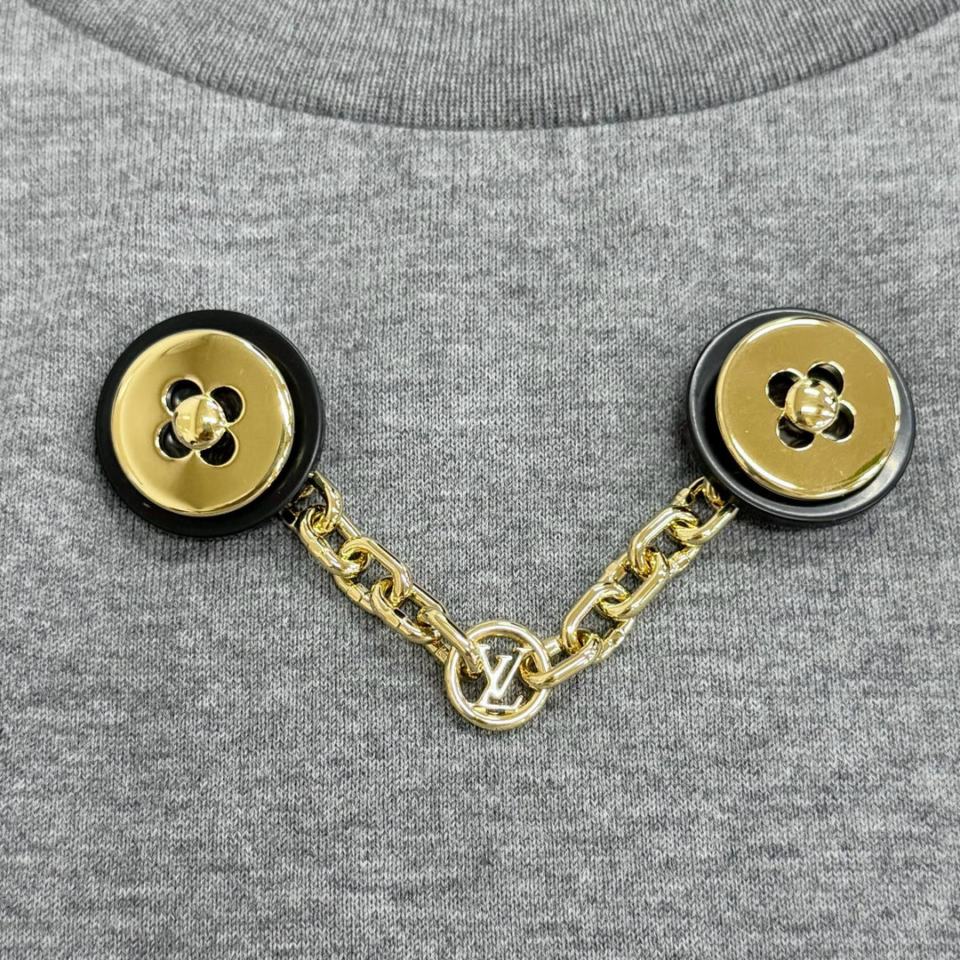 極美品△LOUIS VUITTON ルイヴィトン 26AW 1AJZE4 ノーティカル スカーフ クロップトップ コットンジャージー 半袖Ｔシャツ S 正規品