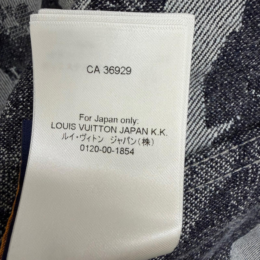 極美品□LOUIS VUITTON ルイヴィトン 24AW フローラル ジャガード デニム セットアップ インディゴブルー M/30 イタリア製 正規品