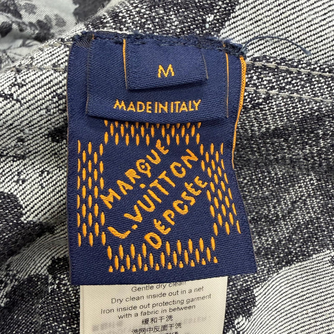 極美品□LOUIS VUITTON ルイヴィトン 24AW フローラル ジャガード デニム セットアップ インディゴブルー M/30 イタリア製 正規品