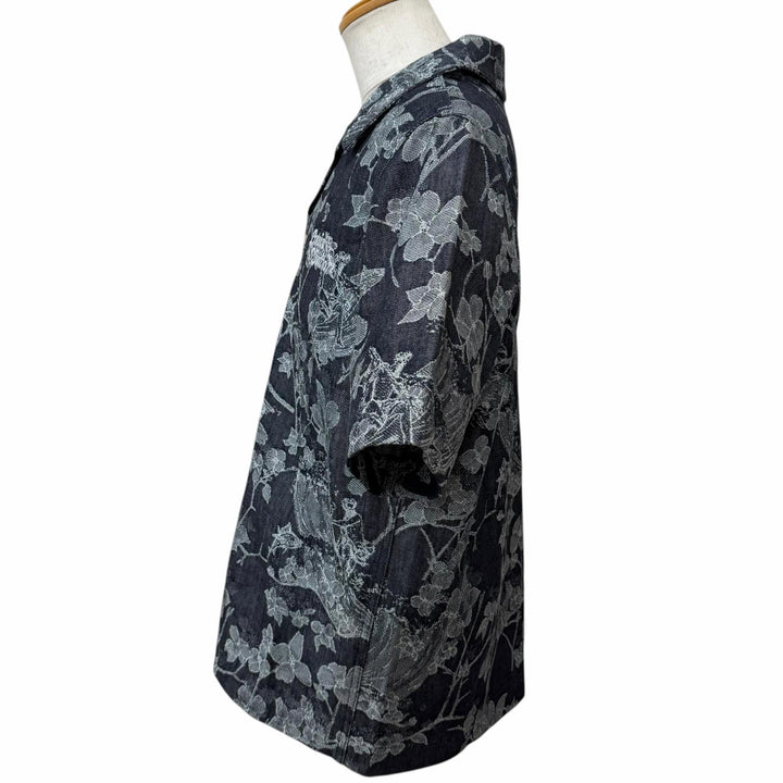 極美品□LOUIS VUITTON ルイヴィトン 24AW フローラル ジャガード デニム セットアップ インディゴブルー M/30 イタリア製 正規品