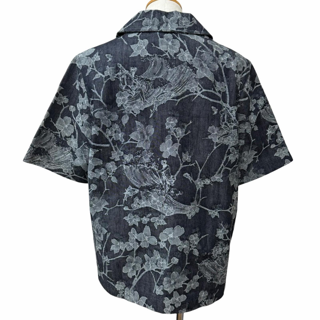 極美品□LOUIS VUITTON ルイヴィトン 24AW フローラル ジャガード デニム セットアップ インディゴブルー M/30 イタリア製 正規品