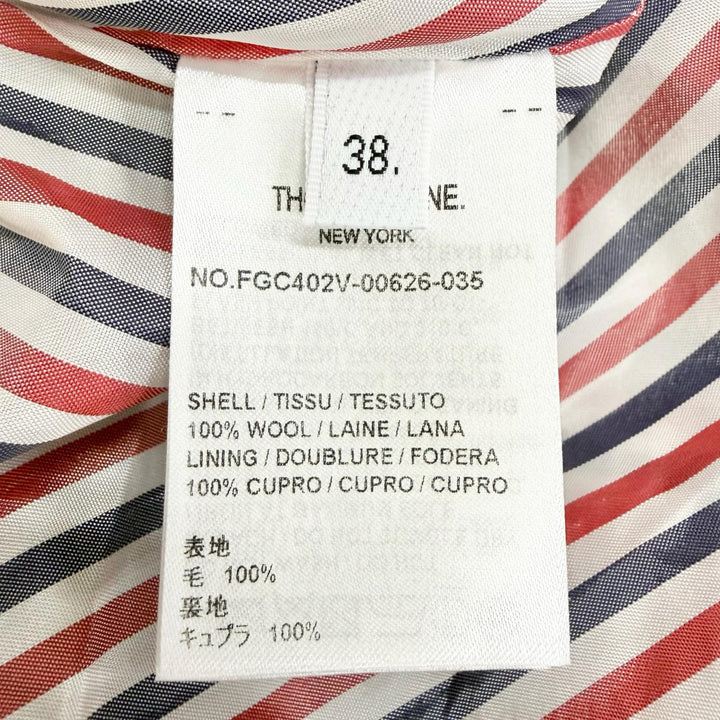 極美品△THOM BROWNE トムブラウン FGC402V-00626-035 ツイルプリーツミニスカート ウール100％ ミニ丈 アシンメトリー グレー 38 正規品