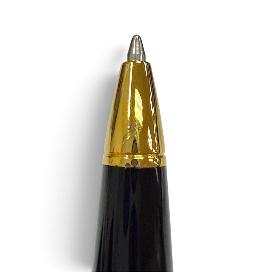 極美品▼Cartier カルティエ R ドゥ カルティエ ブルージェムストーン ツイスト式 ボールペン ブラック ゴールド 仏製 筆記確認済み 箱付