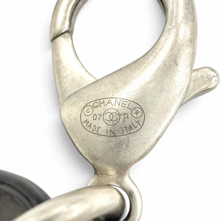 美品△CHANEL シャネル ヴィンテージ 07P ココマーク チェーン チョーカー ネックレス アクセサリー ブラック シルバー イタリア製 箱付