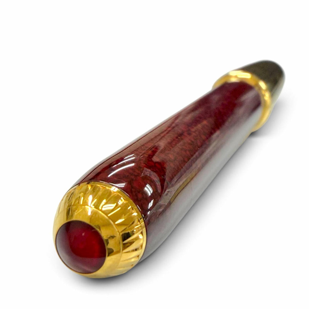 良品▼Cartier カルティエ ヴィンテージ パシャ ドゥ カルティエ ペン先18K Fニブ マーブル柄 万年筆 ゴールド ボルドー フランス製