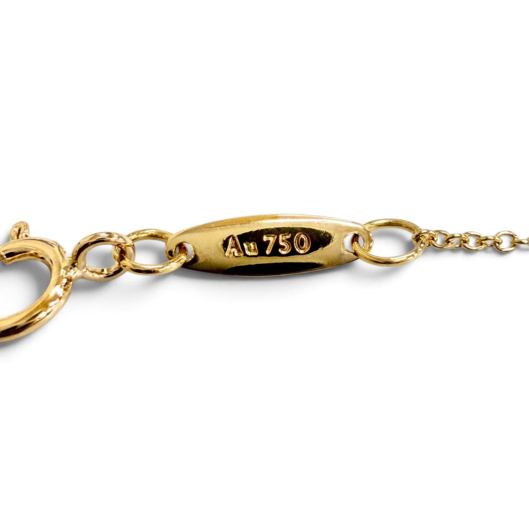 極美品△TIFFANY&amp;Co. ティファニー エルサペレッティ ビーン デザイン ペンダント パヴェ ダイヤモンド 750(YG) 重量1.9g 定価418000円