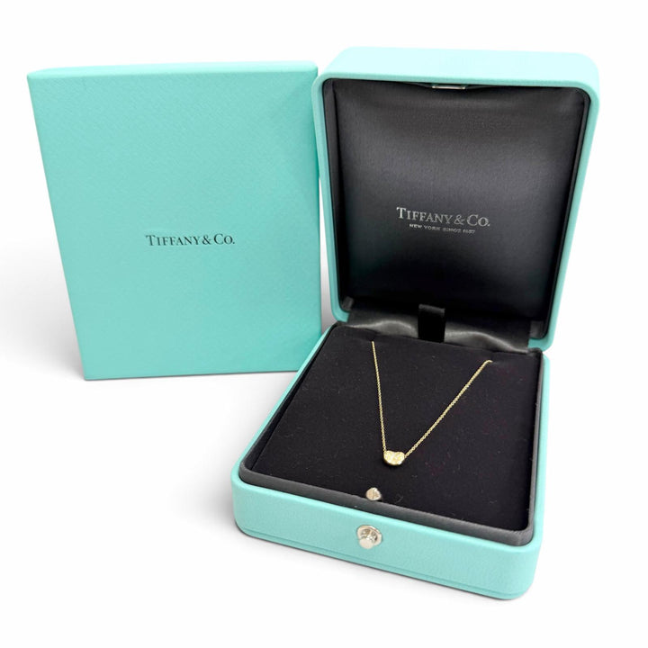 極美品△TIFFANY&amp;Co. ティファニー エルサペレッティ ビーン デザイン ペンダント パヴェ ダイヤモンド 750(YG) 重量1.9g 定価418000円