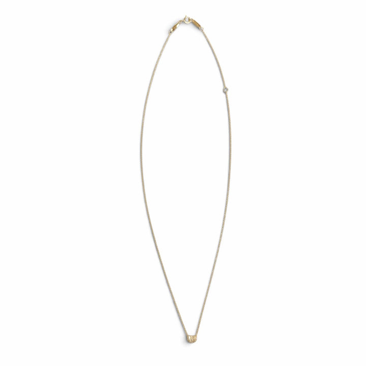 極美品△TIFFANY&amp;Co. ティファニー エルサペレッティ ビーン デザイン ペンダント パヴェ ダイヤモンド 750(YG) 重量1.9g 定価418000円