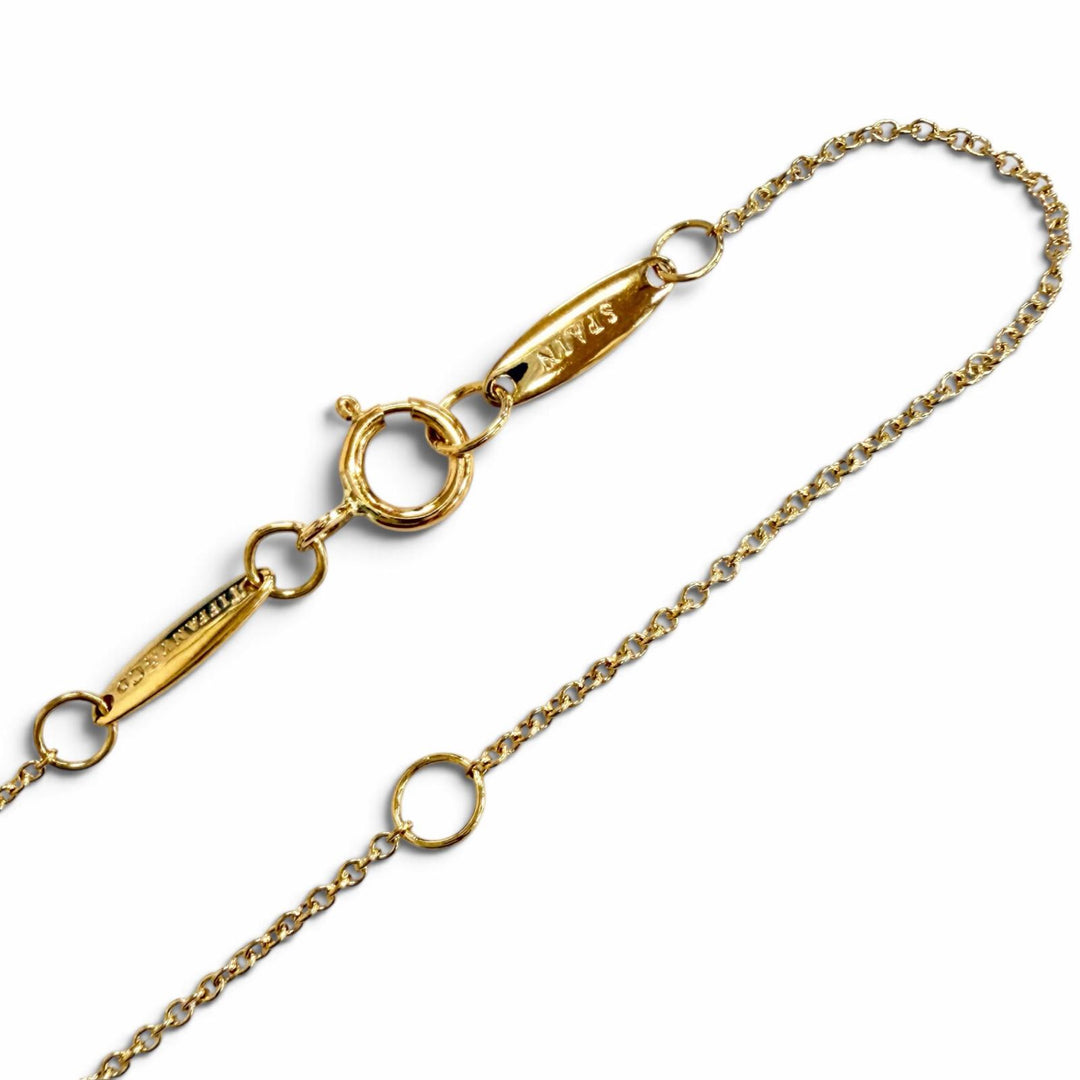 極美品△TIFFANY&amp;Co. ティファニー エルサペレッティ ビーン デザイン ペンダント パヴェ ダイヤモンド 750(YG) 重量1.9g 定価418000円